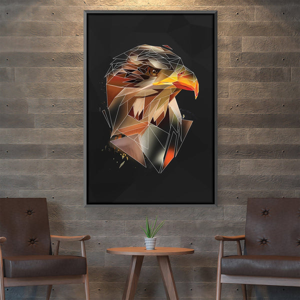 Low Poly Eagle 1 Dark Canvas Art 30 x 45cm / Unframed Canvas Print Clock Canvas