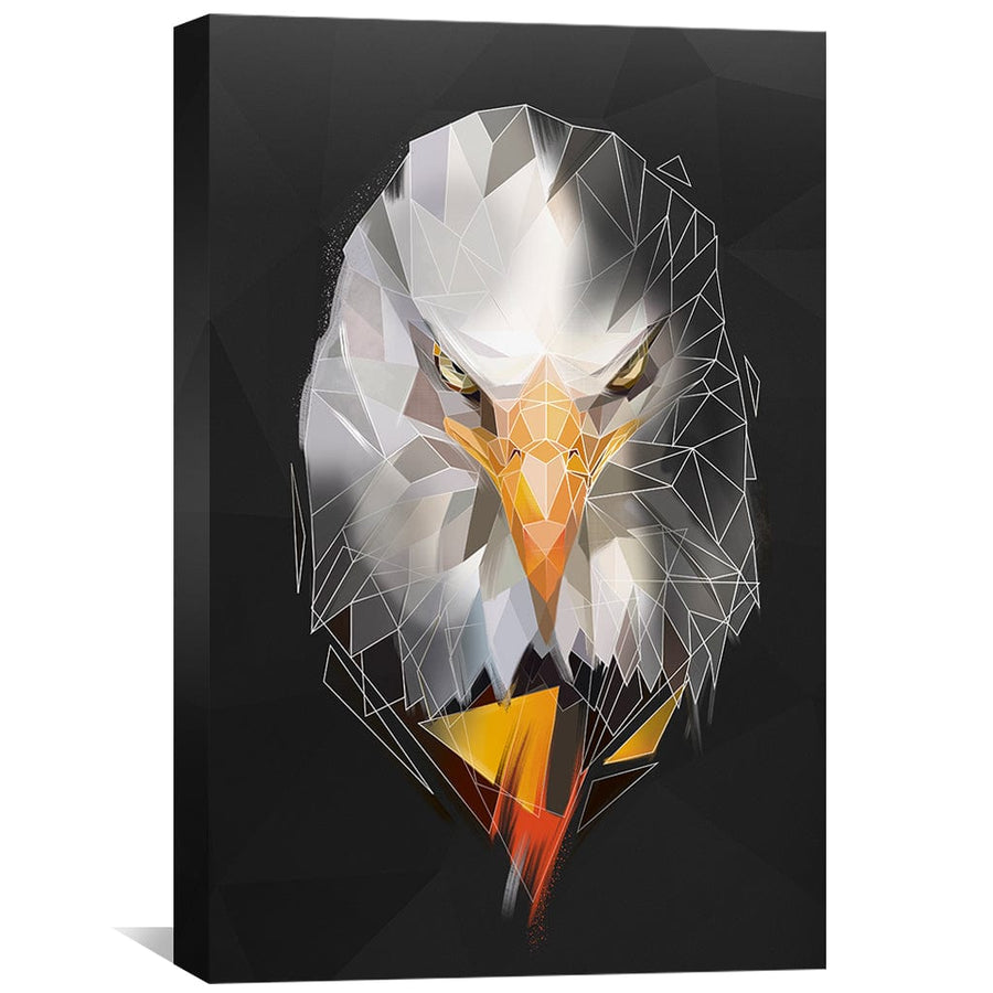 Low Poly Eagle 2 Dark Canvas Art Clock Canvas