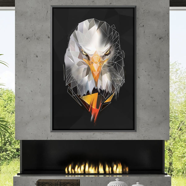 Low Poly Eagle 2 Dark Canvas Art 30 x 45cm / Unframed Canvas Print Clock Canvas