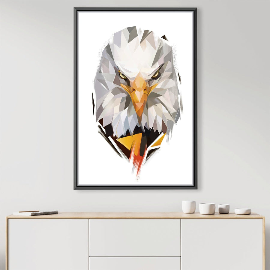 Low Poly Eagle 2 Light Canvas Art 30 x 45cm / Unframed Canvas Print Clock Canvas