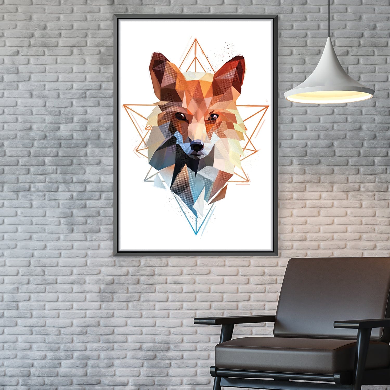 Low Poly Fox Light Canvas Art 30 x 45cm / Unframed Canvas Print Clock Canvas