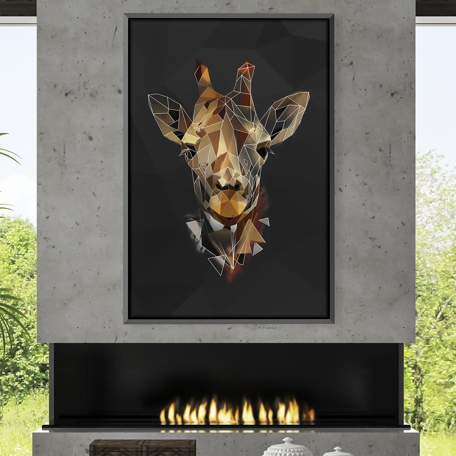 Low Poly Giraffe Dark Canvas product thumbnail