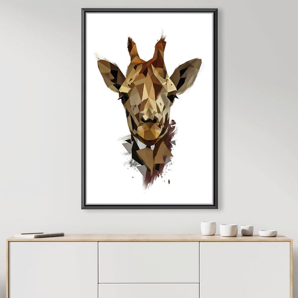 Low Poly Giraffe Light Canvas Art 30 x 45cm / Unframed Canvas Print Clock Canvas