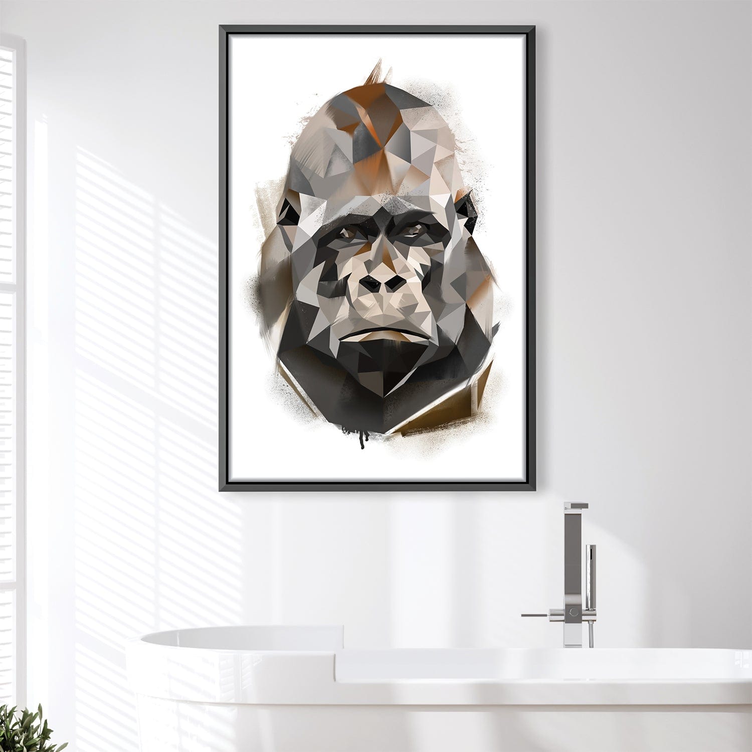 Low Poly Gorilla Light Canvas product thumbnail