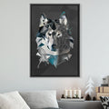 Low Poly Gray Wolf Dark Canvas Art 30 x 45cm / Unframed Canvas Print Clock Canvas