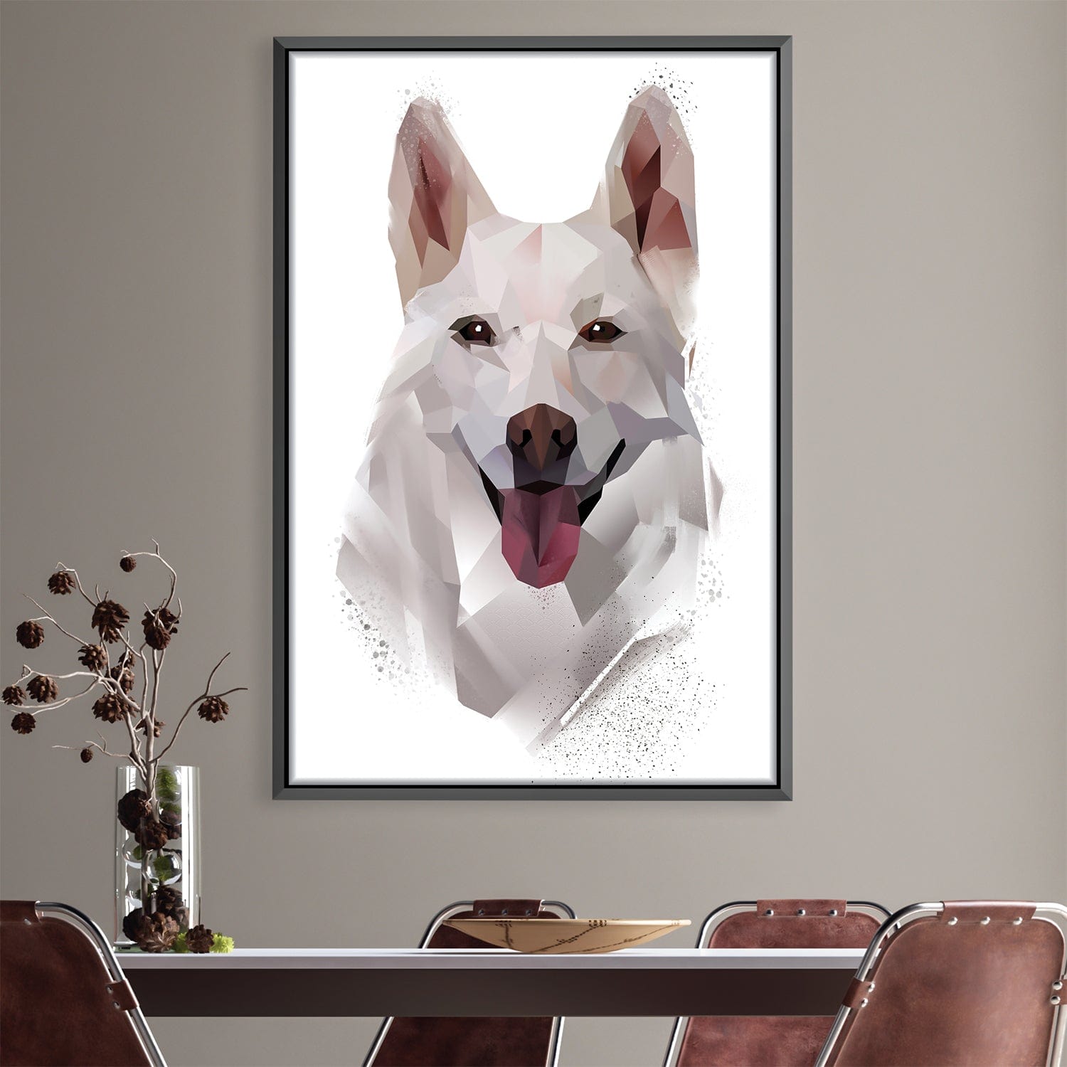 Low Poly Husky Light Canvas 12 x 18in / Canvas product thumbnail