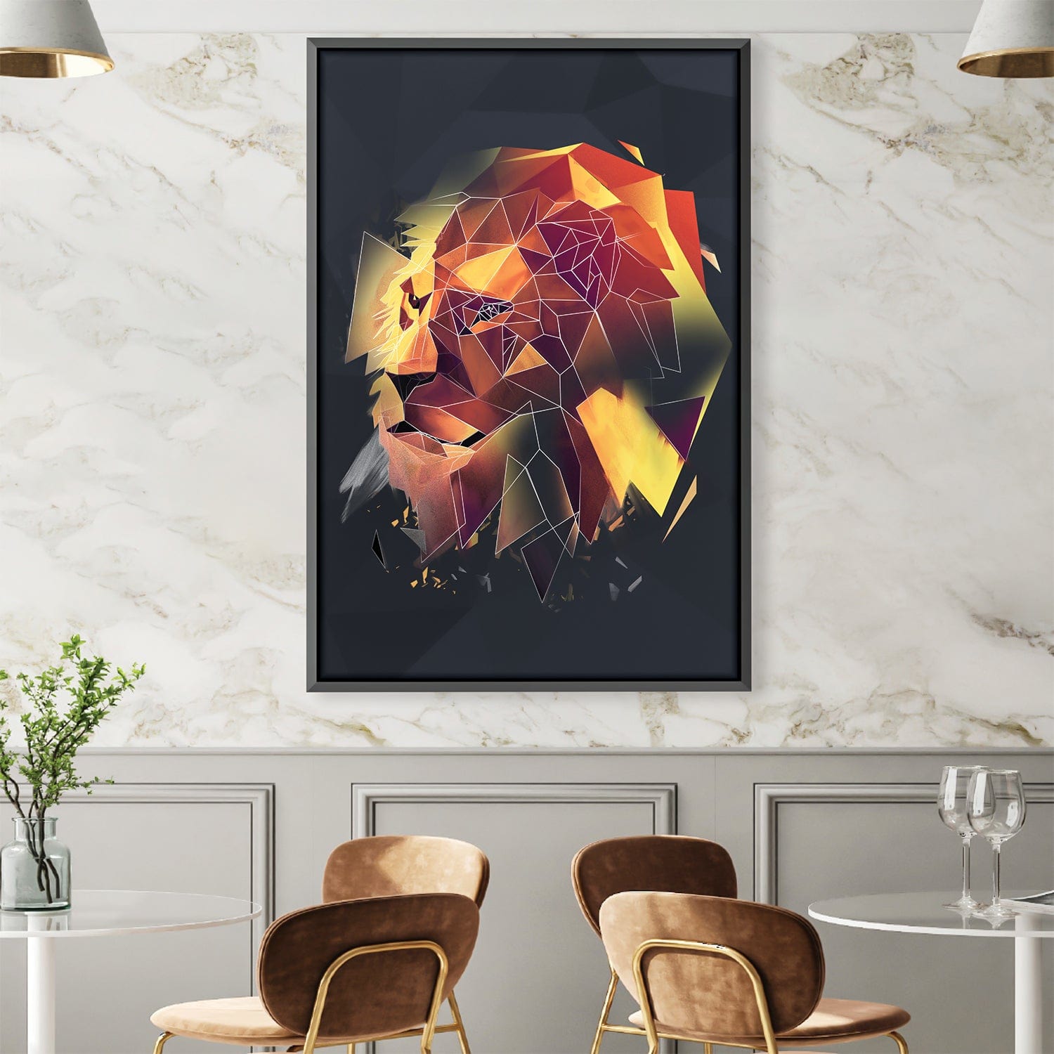 Low Poly Lion 2 Dark Canvas product thumbnail