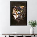 Low Poly Owl Dark Canvas Art 30 x 45cm / Unframed Canvas Print Clock Canvas