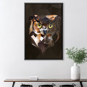 Low Poly Owl Dark Canvas Art 30 x 45cm / Unframed Canvas Print Clock Canvas