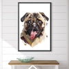 Low Poly Pug Light Canvas Art 30 x 45cm / Unframed Canvas Print Clock Canvas