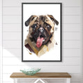 Low Poly Pug Light Canvas Art 30 x 45cm / Unframed Canvas Print Clock Canvas