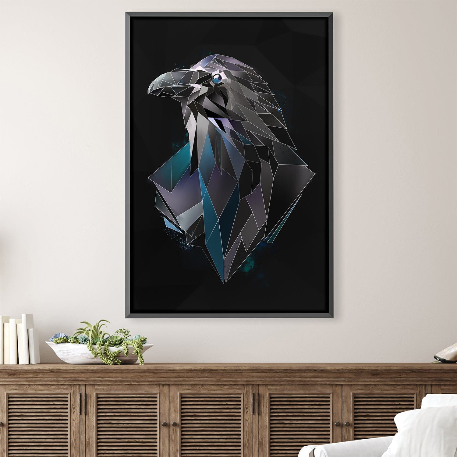 Low Poly Raven Dark Canvas product thumbnail