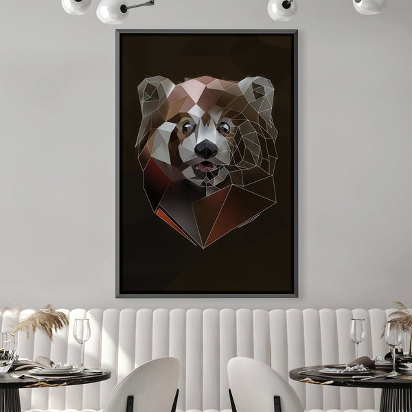 Low Poly Red Panda Dark Canvas Art 30 x 45cm / Unframed Canvas Print Clock Canvas