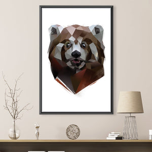 Low Poly Red Panda Light Canvas Art 30 x 45cm / Unframed Canvas Print Clock Canvas