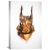 Low Poly Squirrel Light Canvas Art Clock Canvas