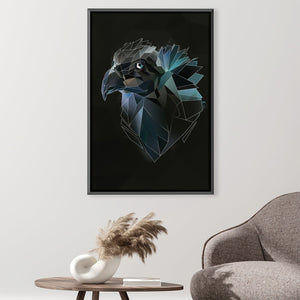 Low Poly Vulture Dark Canvas Art 30 x 45cm / Unframed Canvas Print Clock Canvas