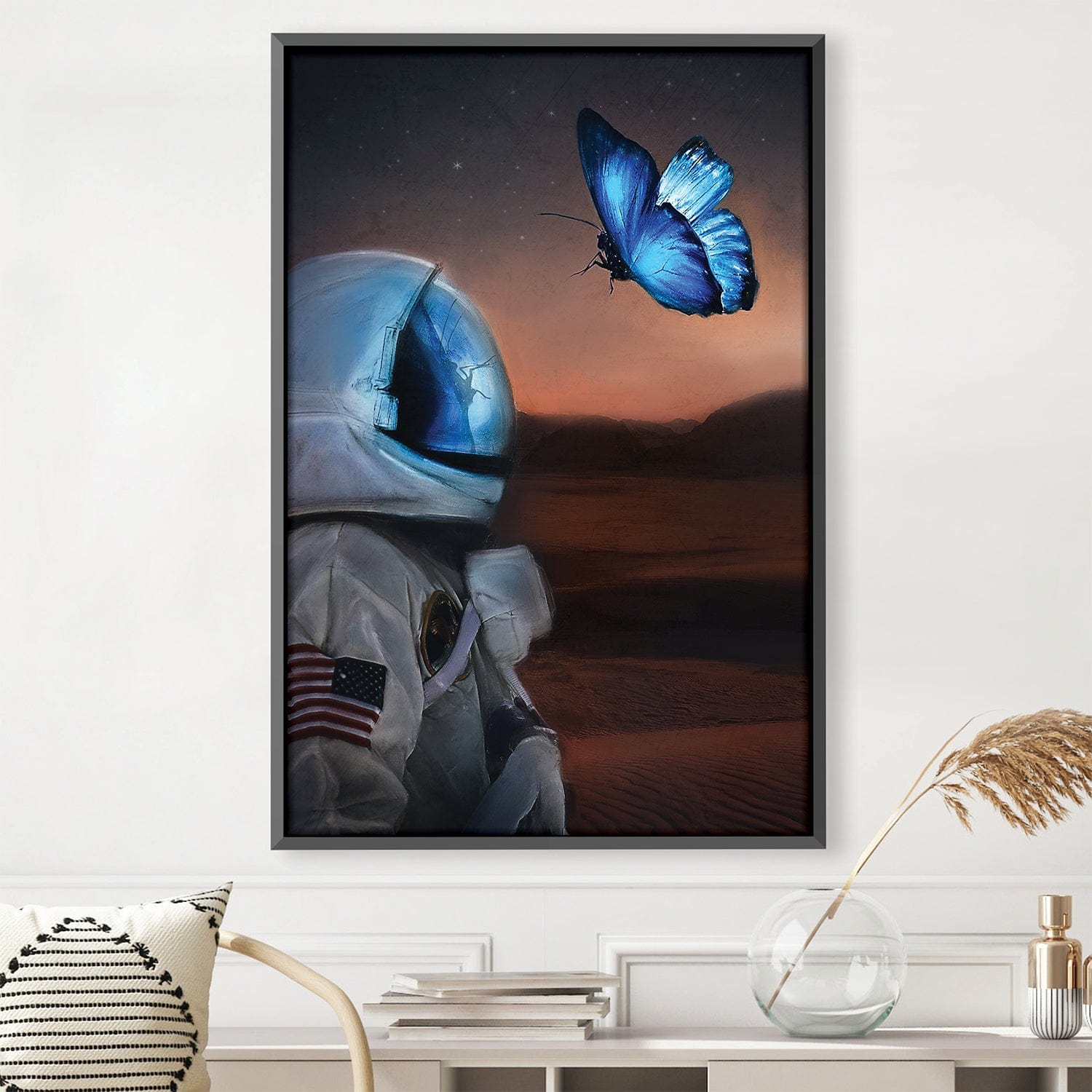 Luminous Butterfly Canvas Art Clock Canvas