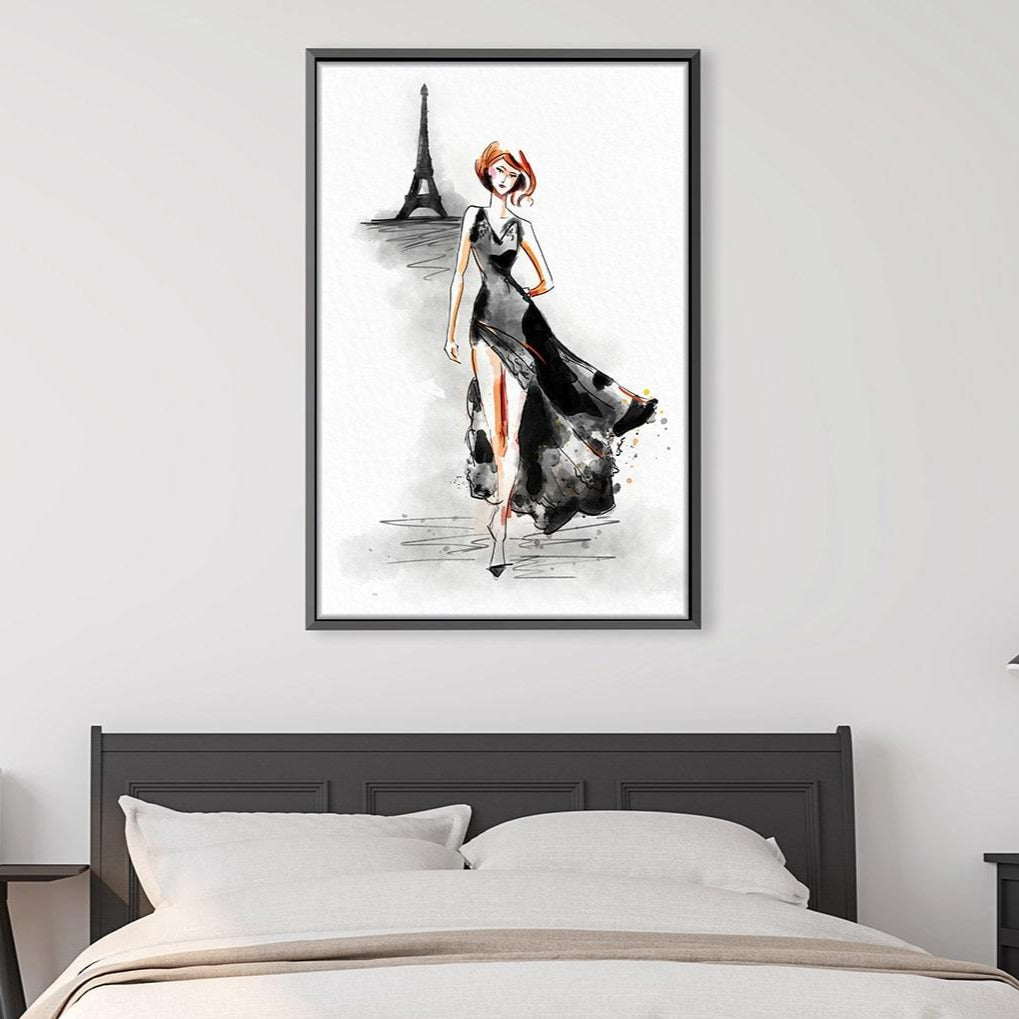 Madame Eiffel Canvas Art Clock Canvas