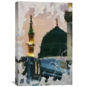 Madinah Mosque 87 Canvas Art Clock Canvas