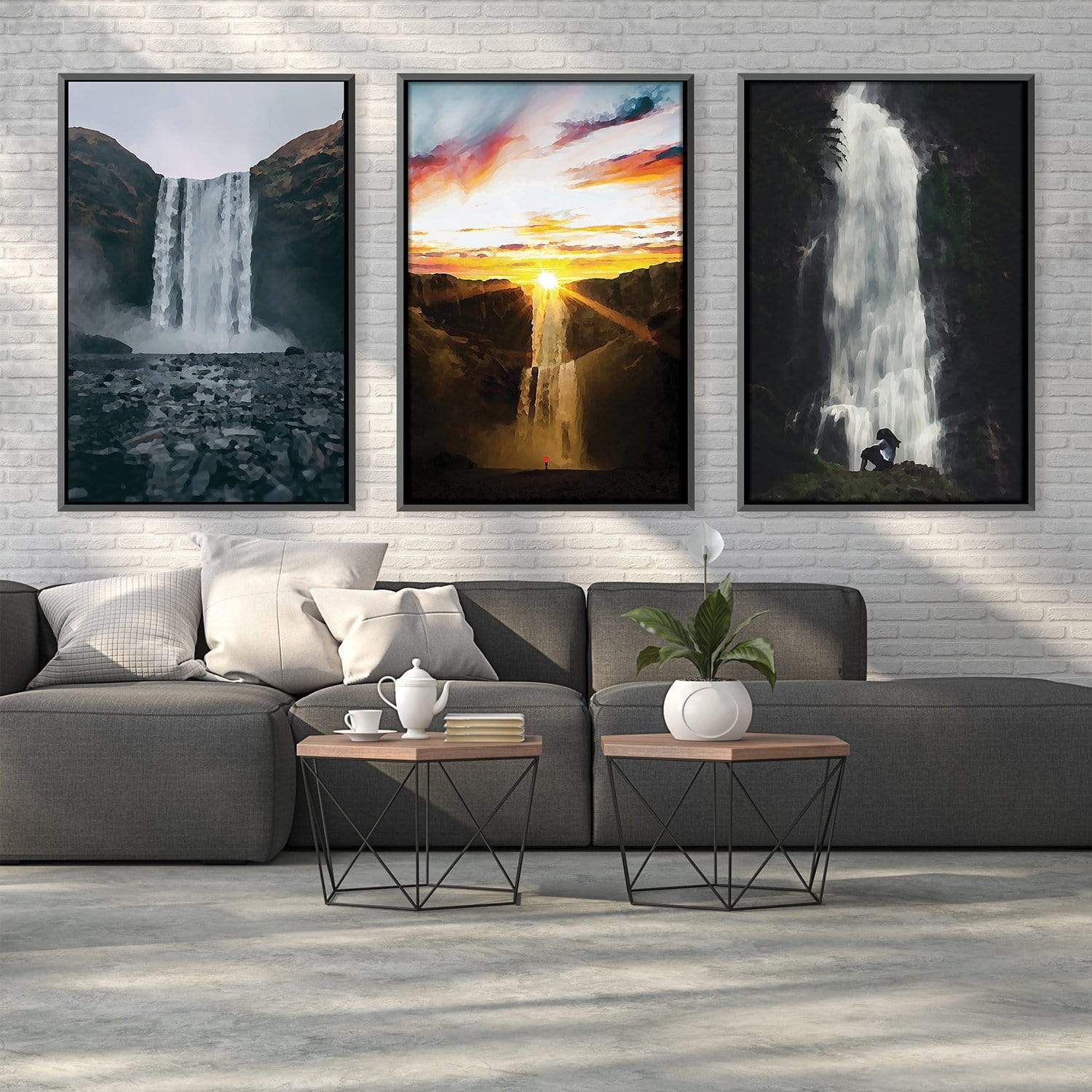 Magnificent Waterfalls Canvas Set of 3 / 12 x 18in / Canvas product thumbnail