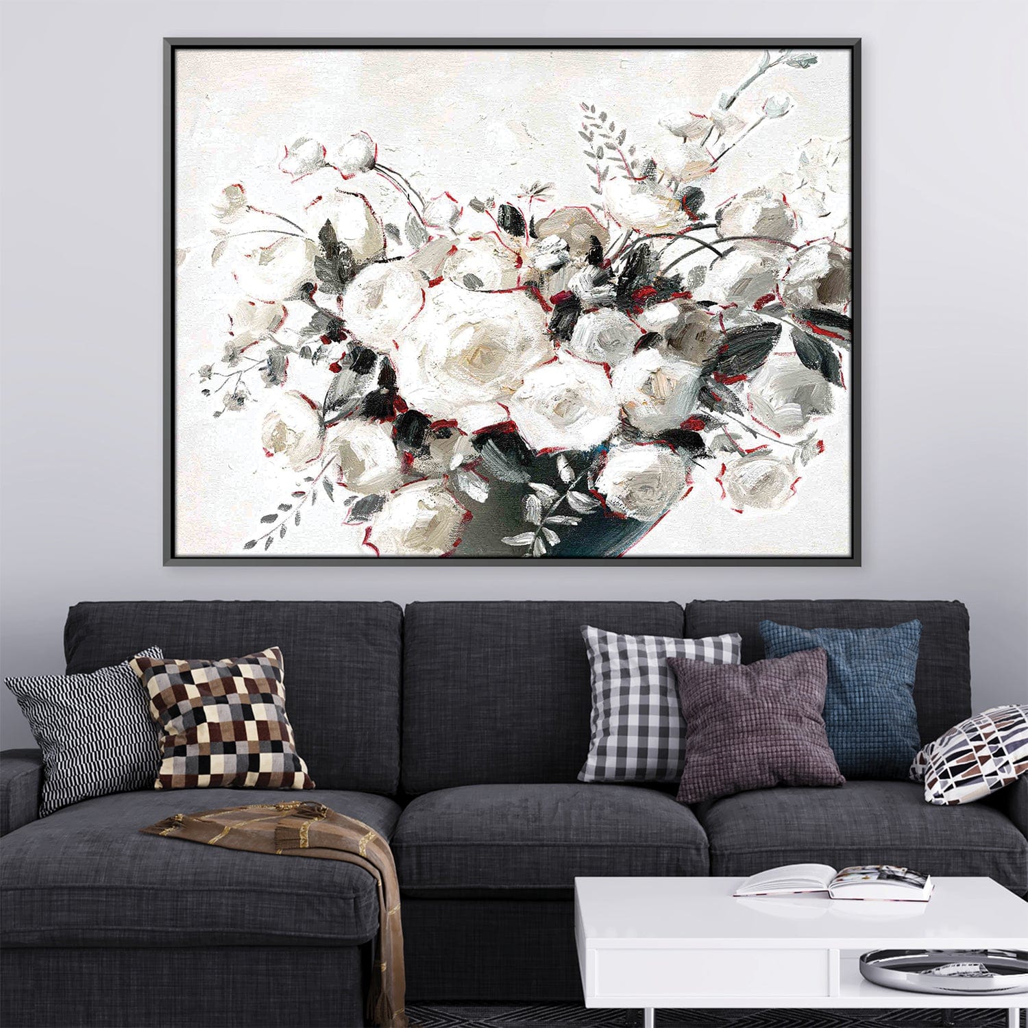 Majestic Flowers Oil Painting Oil 45 x 30cm / Oil Painting Clock Canvas