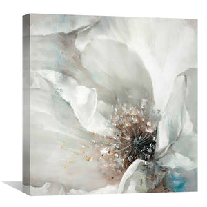 Majestic White Flower Oil Painting Oil Clock Canvas
