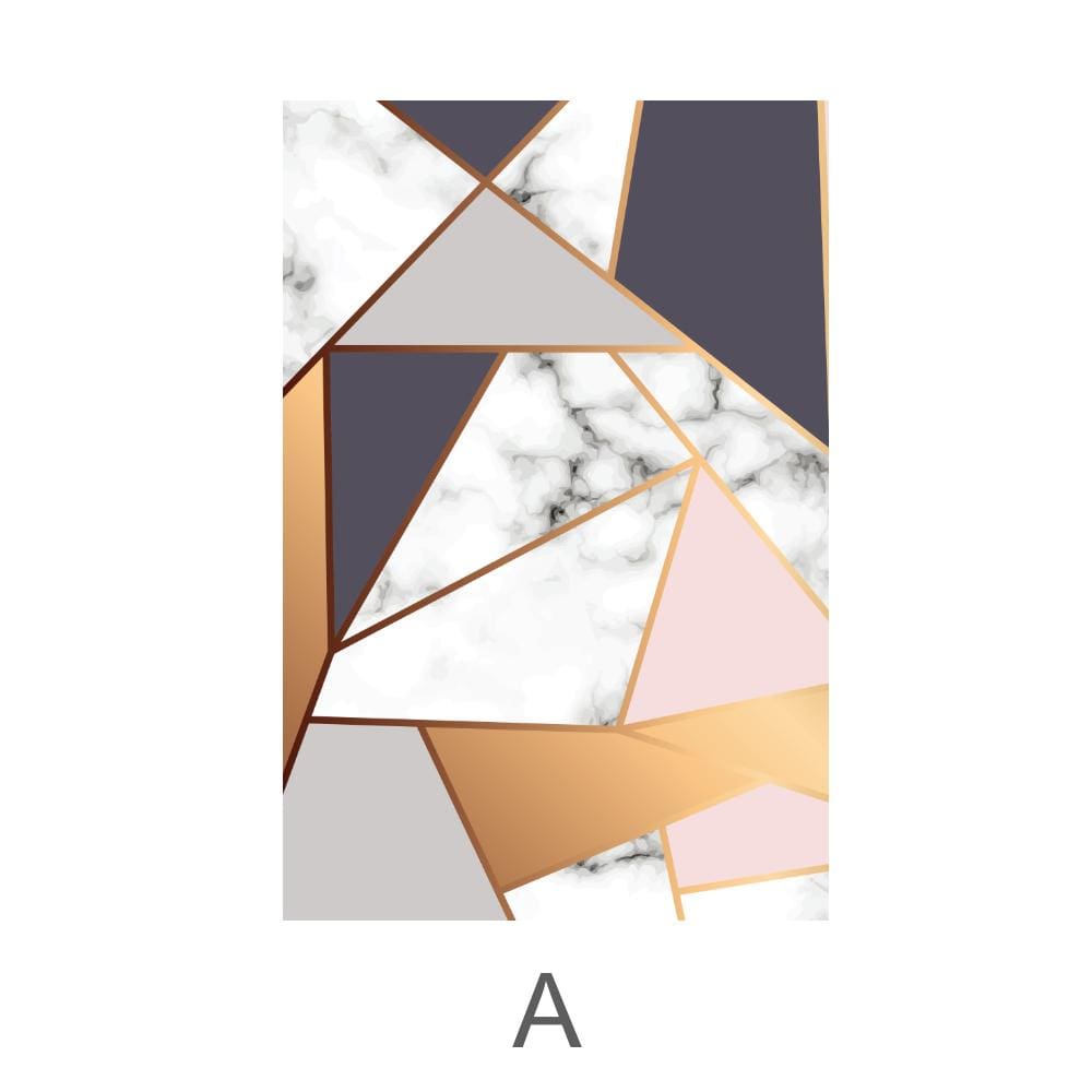 Marble Geometric Canvas Art A / 40 x 50cm / No Board - Canvas Print Only Clock Canvas