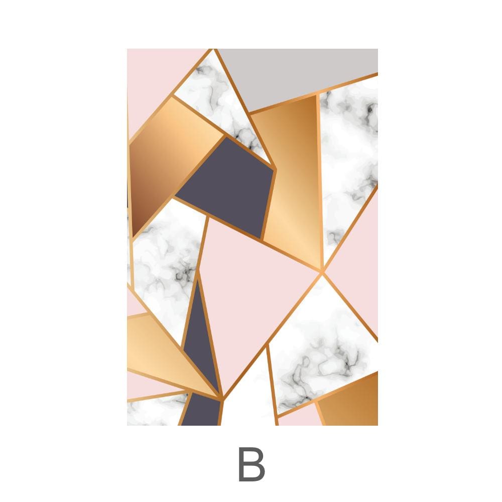 Marble Geometric Canvas Art B / 40 x 50cm / No Board - Canvas Print Only Clock Canvas