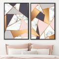 Marble Geometric Canvas Art Clock Canvas