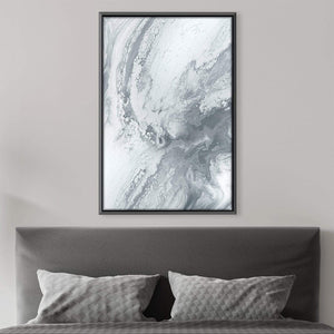 Marble Grey Single Canvas Art Clock Canvas