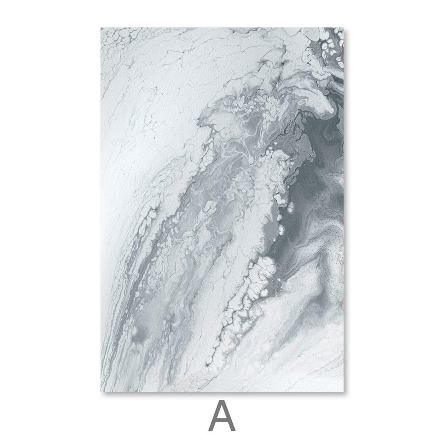 Marble Grey Canvas Art A / 30 x 45cm / Unframed Canvas Print Clock Canvas