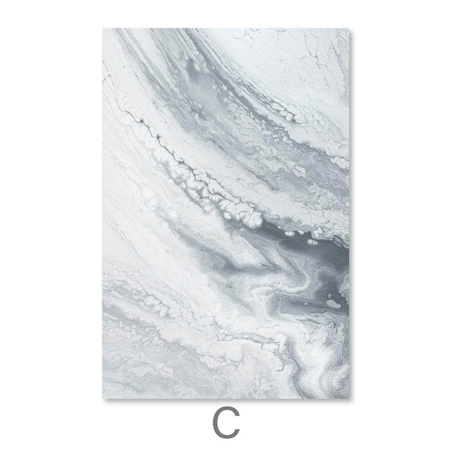 Marble Grey Canvas Art C / 30 x 45cm / Unframed Canvas Print Clock Canvas