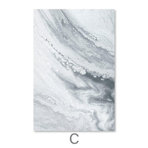 Marble Grey Canvas Art C / 30 x 45cm / Unframed Canvas Print Clock Canvas