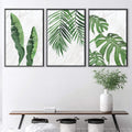Marble Tropical Leaf Canvas Art Clock Canvas