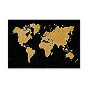 Marble World Map Canvas Art Clock Canvas