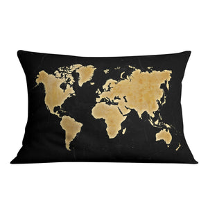 Marble World Map Cushion Cushion 48 x 33cm Clock Canvas