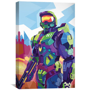 Master Chief in Color Canvas Art 30 x 45cm / Unframed Canvas Print Clock Canvas