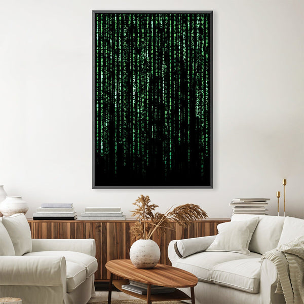 Matrix Code Canvas Art 30 x 45cm / Unframed Canvas Print Clock Canvas