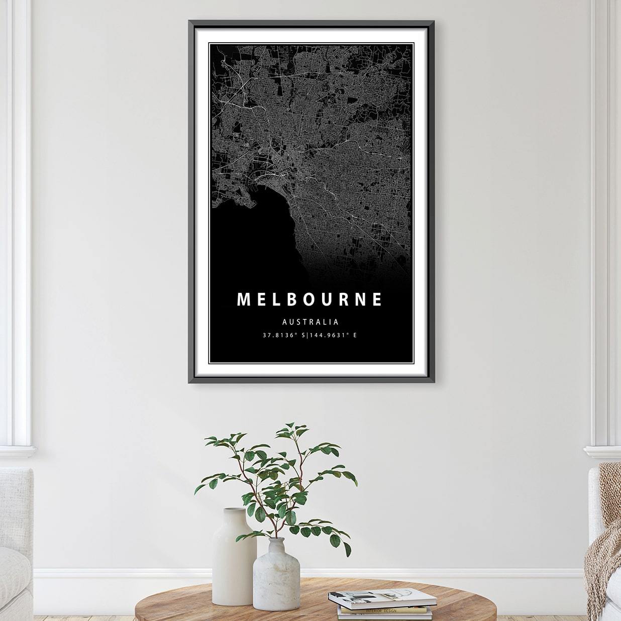Melbourne Black Canvas Art Clock Canvas