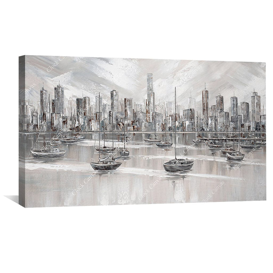 Melbourne City Skyline Canvas Art Clock Canvas