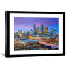Melbourne Skyline Print Art Clock Canvas