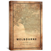 Melbourne Vintage Map Canvas Art Clock Canvas