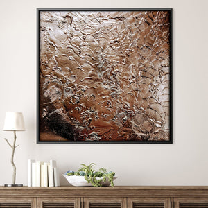Melted Copper Canvas Art 30 x 30cm / Unframed Canvas Print Clock Canvas