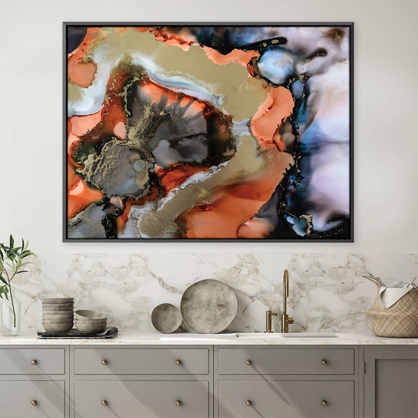 Melted Copper II Canvas Art Clock Canvas