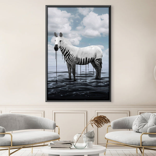 Melting Zebra Canvas Art 30 x 45cm / Unframed Canvas Print Clock Canvas