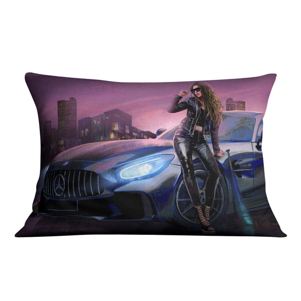 Mercedes Racer Cushion Cushion Cushion Landscape Clock Canvas