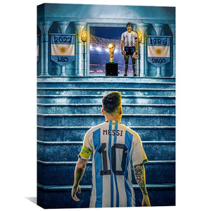 Messi Enters Greatness Canvas Art Clock Canvas