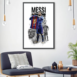 Messi Signature Canvas Art 30 x 45cm / Unframed Canvas Print Clock Canvas