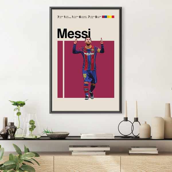 Messi Stats Canvas Art Clock Canvas