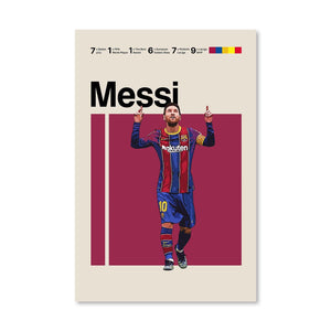 Messi Stats Canvas Art Clock Canvas